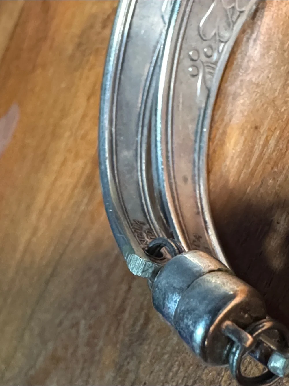 Oneida silver plate flatware magnetized spoon bracelet, custom made piece